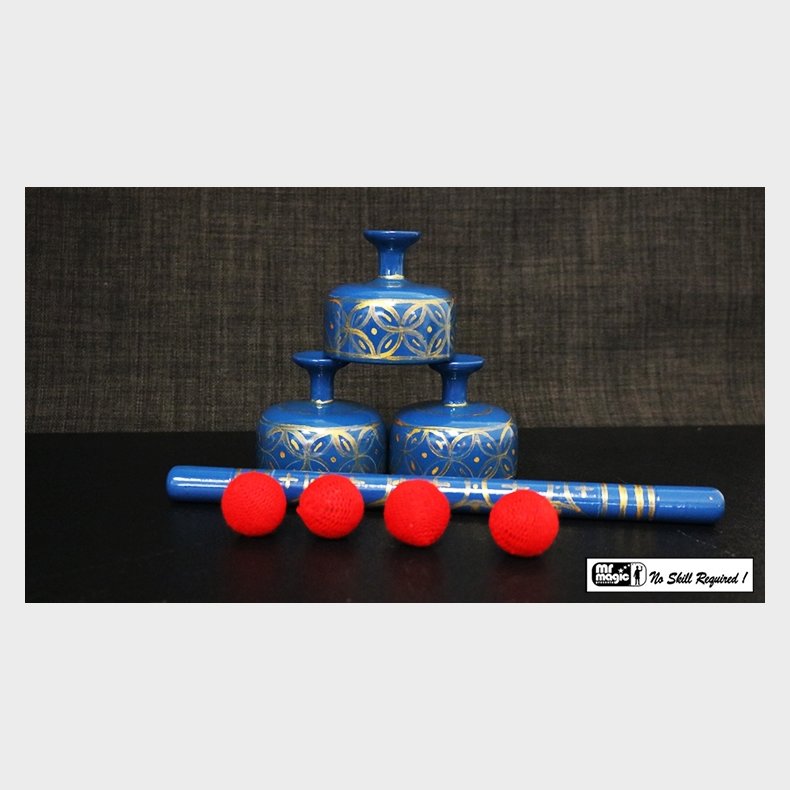 Indian Street Cups with Wand (Hand painted blue) by Mr. Magic