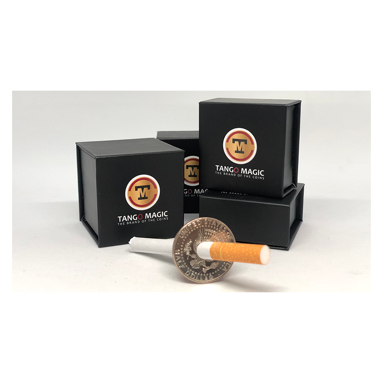 Cigarette Through Half Dollar (Two Sided) by Tango