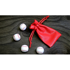 Set of 4 Leather Balls for Cups and Balls (White) by Leo Smetser