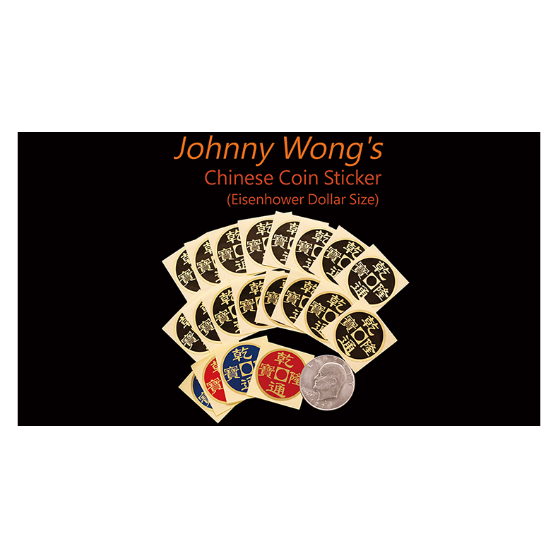 Johnny Wong's Chinese Coin Sticker 20 pcs (Eisenhower Dollar Size)