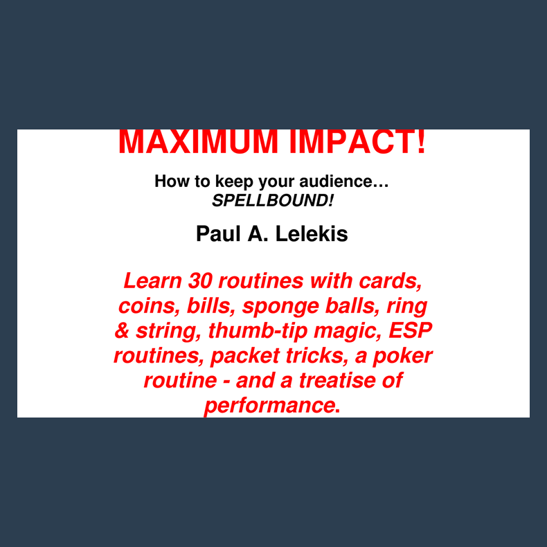 MAXIMUM IMPACT by Paul A. Lelekis eBook DOWNLOAD