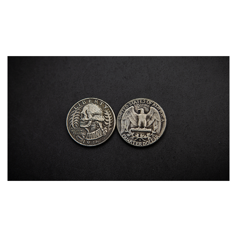 WASHINGTON SKULL HEAD COIN by Men Zi Magic
