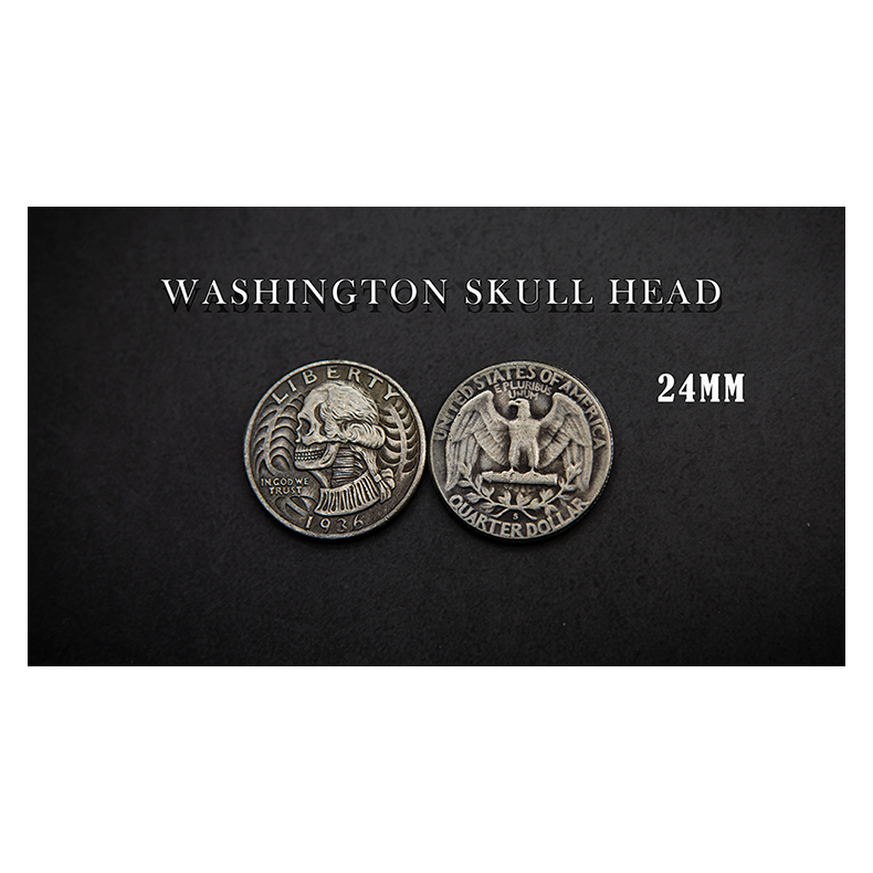 WASHINGTON SKULL HEAD COIN by Men Zi Magic