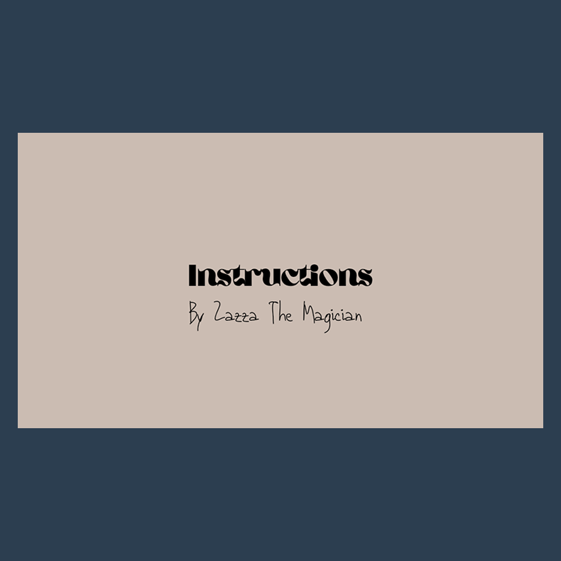INSTRUCTIONS by Zazza The Magician video DOWNLOAD