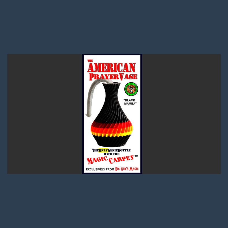 The American Prayer Vase Genie Bottle BLACK MAMBA by Big Guy's Magic