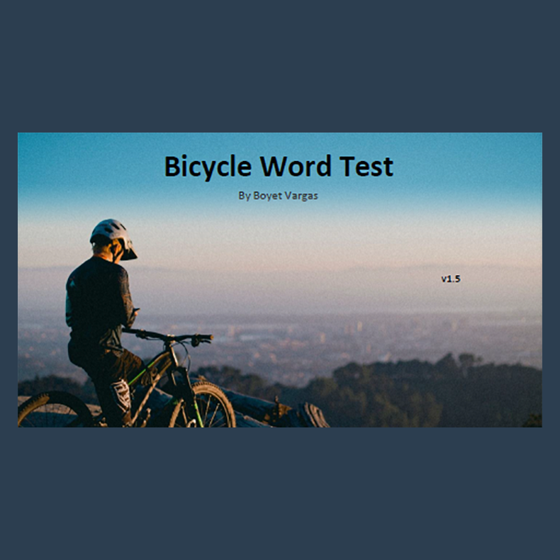 Bicycle Word Test by Boyet Vargas ebook DOWNLOAD