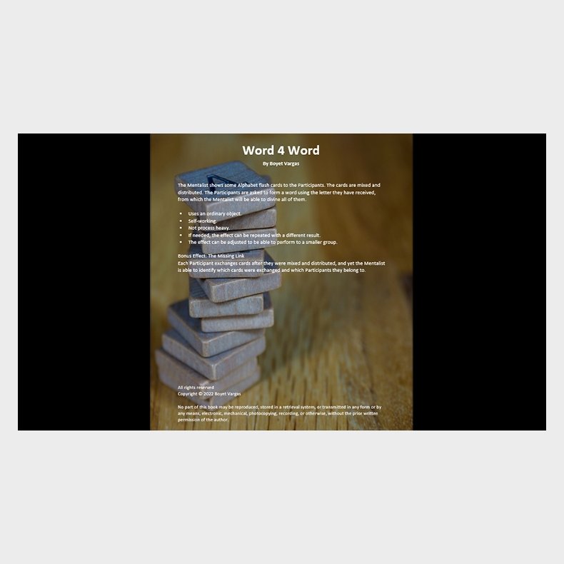 TFCM Presents - Word 4 Word by Boyet Vargas ebook DOWNLOAD