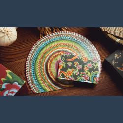 Phoenix and Peony (Green) Playing Cards by Bacon Playing Card Company