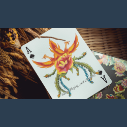 Phoenix and Peony (Green) Playing Cards by Bacon Playing Card Company