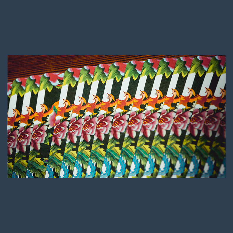 Phoenix and Peony (Green) Playing Cards by Bacon Playing Card Company