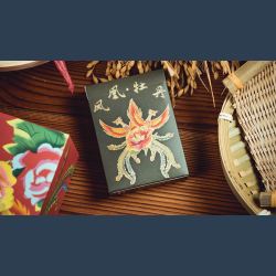 Phoenix and Peony (Green) Playing Cards by Bacon Playing Card Company