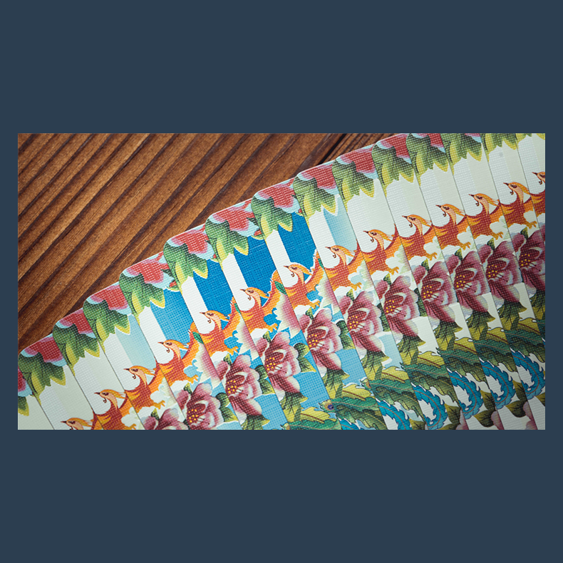 Phoenix and Peony (Blue) Playing Cards by Bacon Playing Card Company