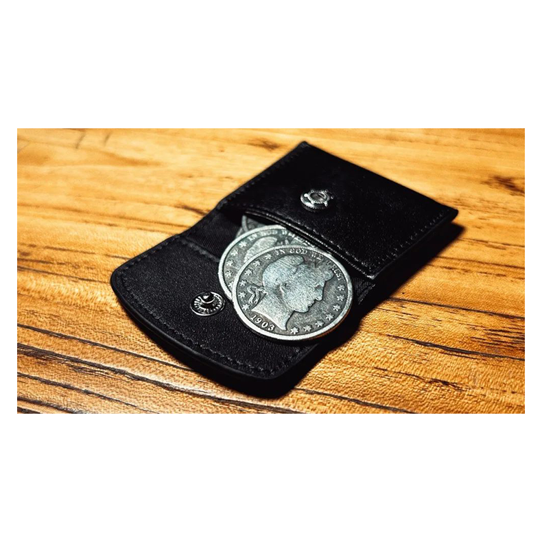 The Cowhide Coin Wallet (Black) by Bacon Magic