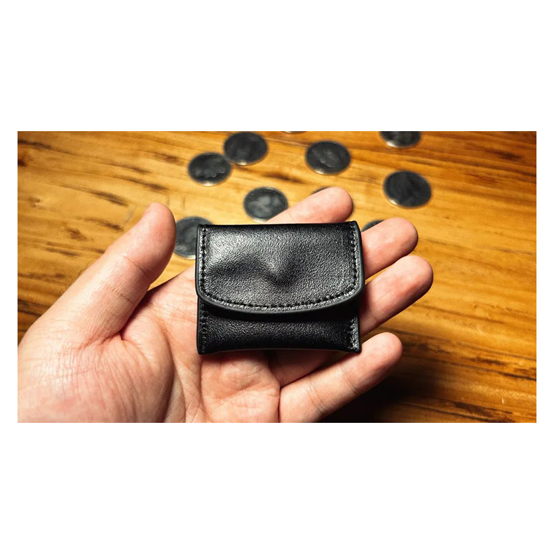 The Cowhide Coin Wallet (Black) by Bacon Magic
