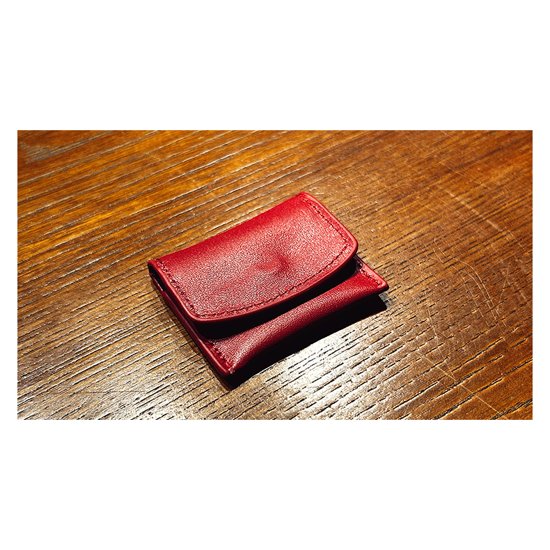 The Cowhide Coin Wallet (Red) by Bacon Magic