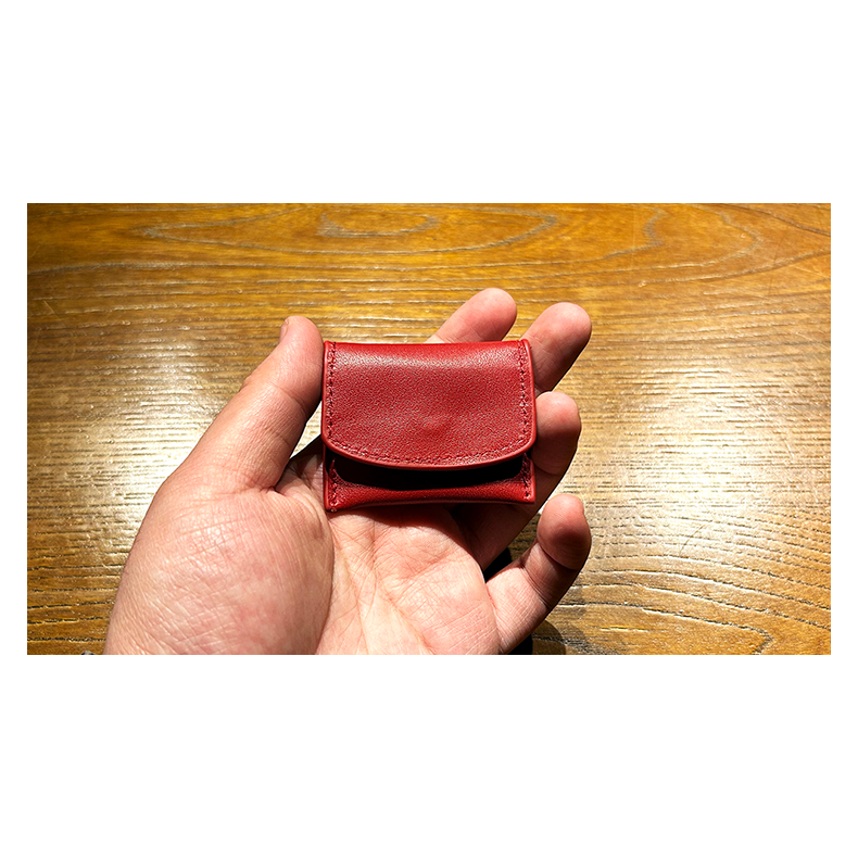 The Cowhide Coin Wallet (Red) by Bacon Magic