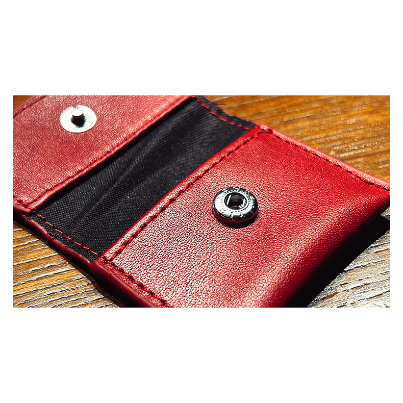 The Cowhide Coin Wallet (Red) by Bacon Magic