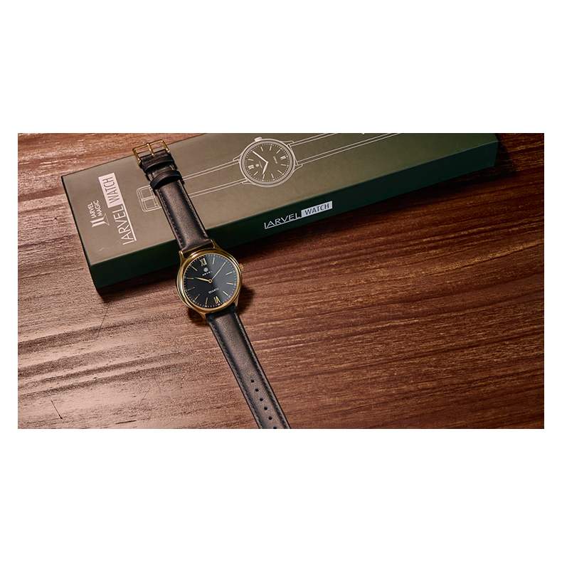 IARVEL WATCH (Gold Watchcase Black Dial) by Iarvel Magic and Bluether Magic