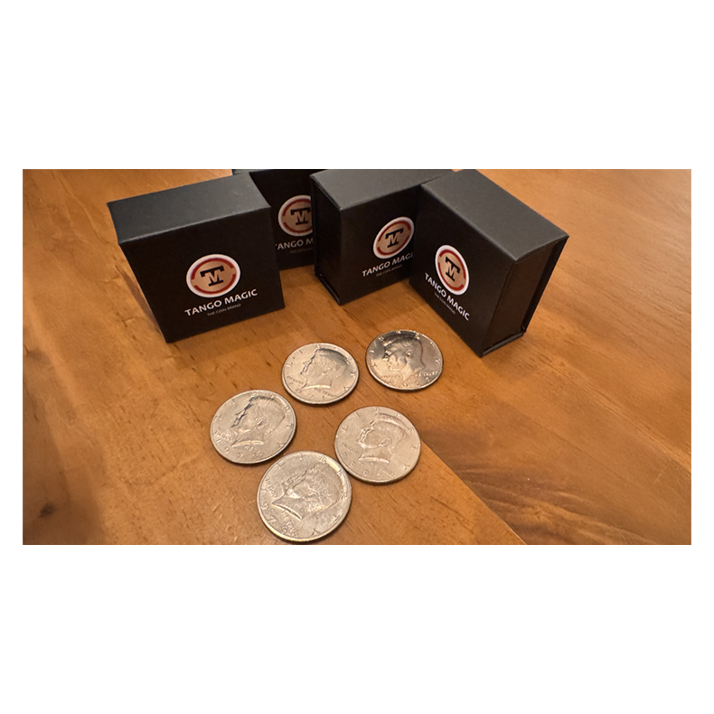 Expanded Shell Half Dollar (plus 4 Regular Coins) by Tango Magic