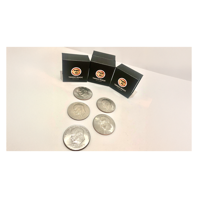 Expanded Shell Eisenhower Dollar (plus 4 Regular Coins) by Tango Magic