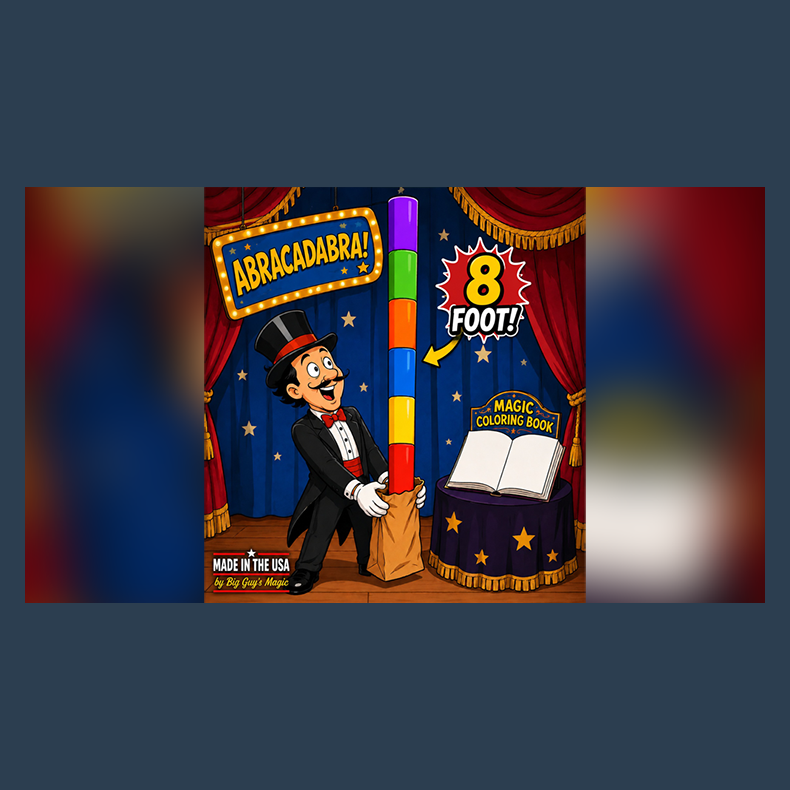 8 Foot Appearing Multi-Color Pole by Big Guy's Magic - Coloring Book Kicker Finale