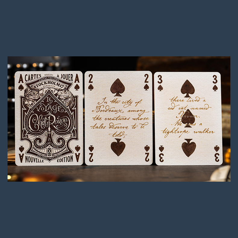 Le Voyage Du Chat Rouge Playing Cards by Stockholm17