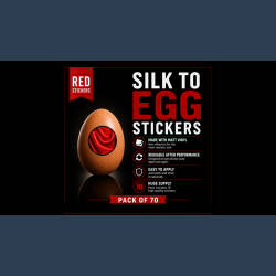 Silk to Egg Stickers (RED) Pack of 70