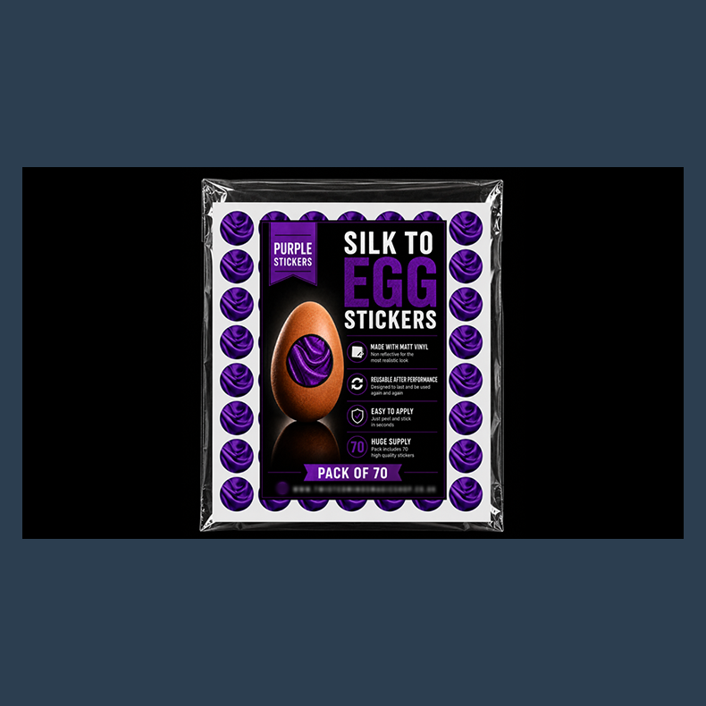 Silk to Egg Stickers (Purple) Pack of 70