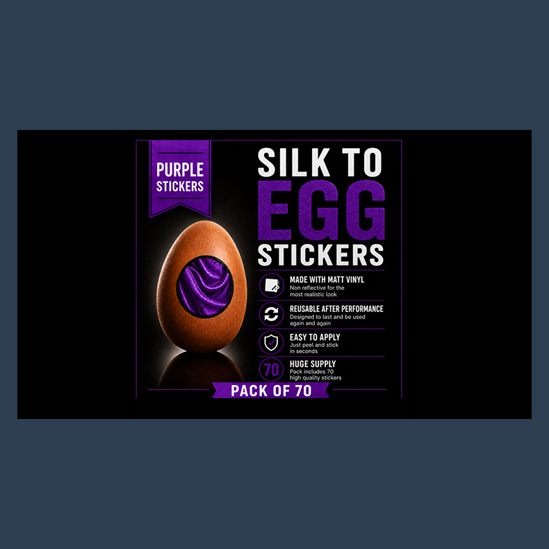 Silk to Egg Stickers (Purple) Pack of 70