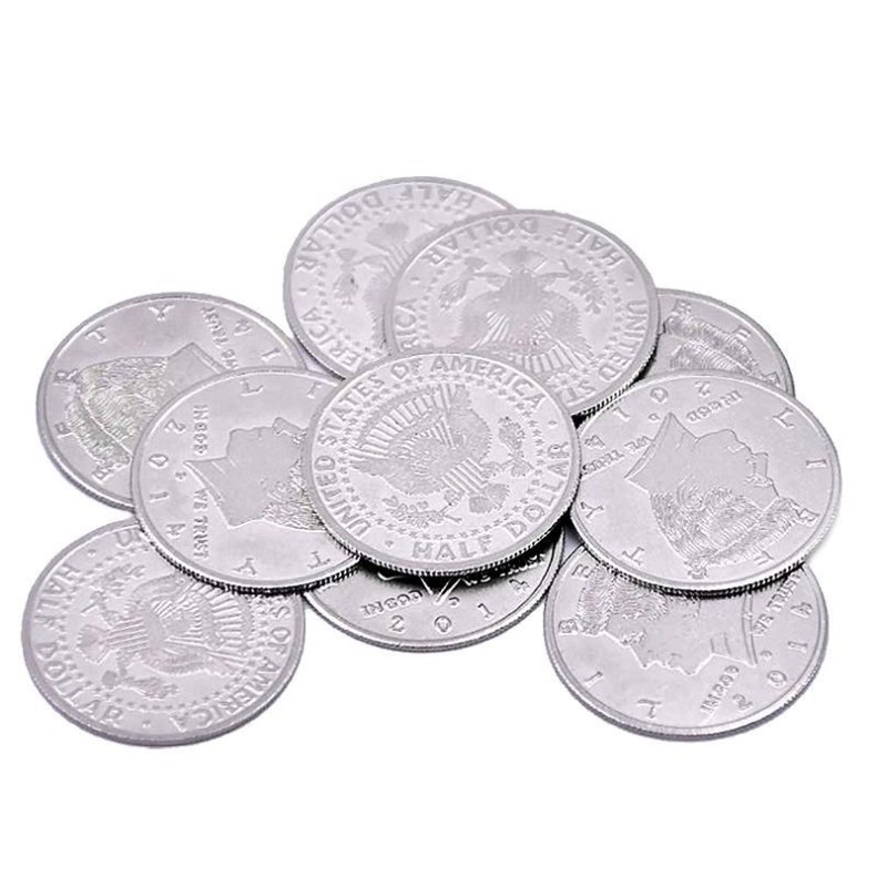 Half Dollar Palming Coins - s�t 10 stk