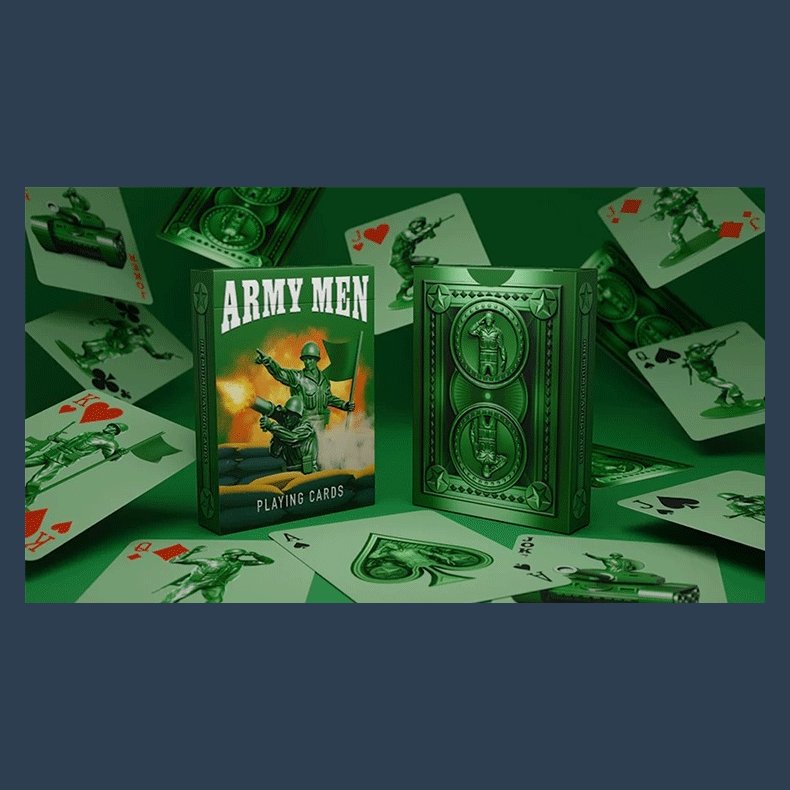 Army Men Playing Cards
