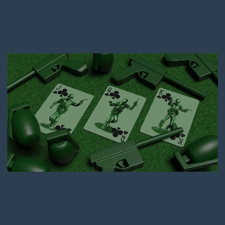 Army Men Playing Cards