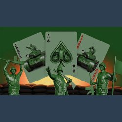 Army Men Playing Cards