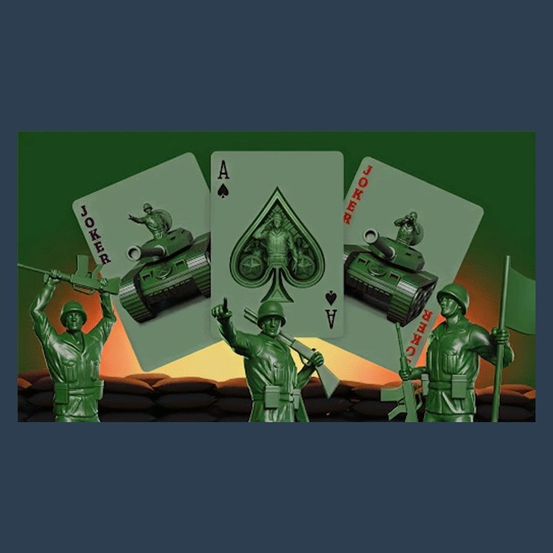 Army Men Playing Cards