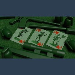 Army Men Playing Cards