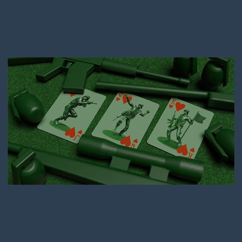Army Men Playing Cards