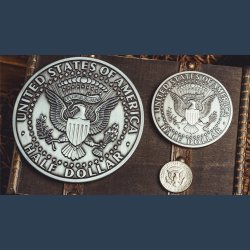 Bacon Jumbo Coin (Oversized Half Dollar) by Bacon Magic
