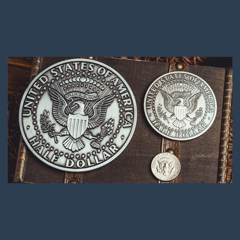 Bacon Jumbo Coin (Oversized Half Dollar) by Bacon Magic