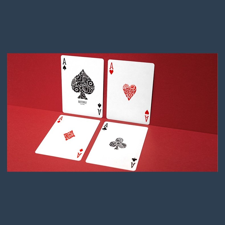 Butterfly Worker Marked Playing Cards (Red) by Ondrej Psenicka
