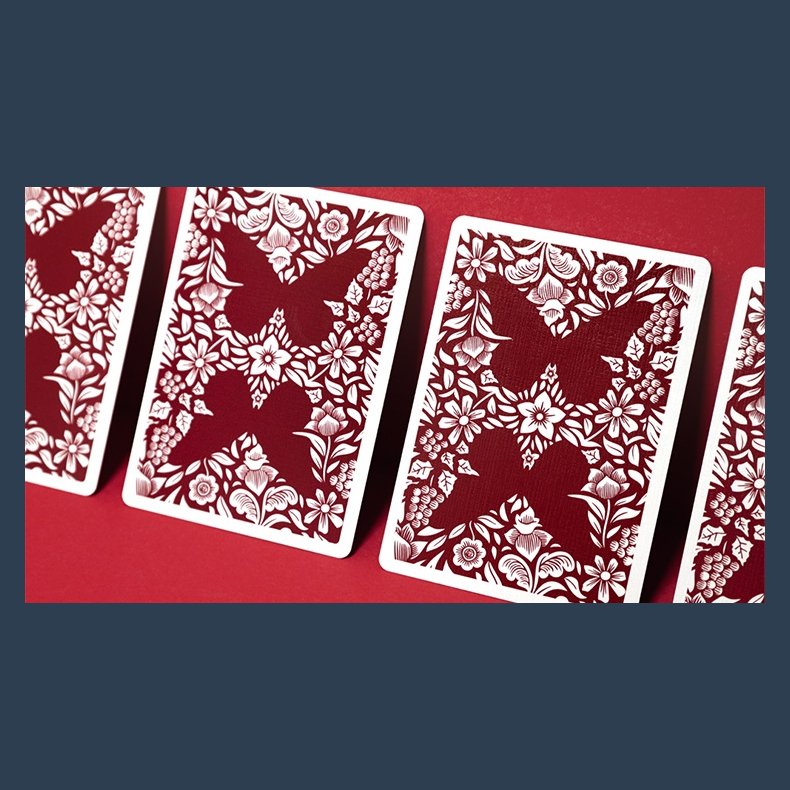 Butterfly Worker Marked Playing Cards (Red) by Ondrej Psenicka