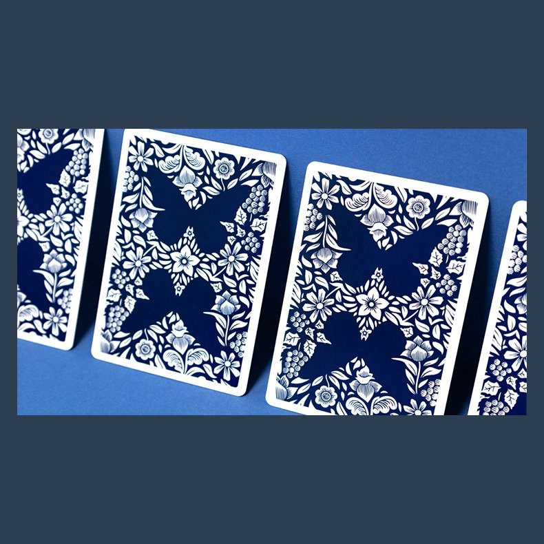 Butterfly Worker Marked V2 Playing Cards (Blue) by Ondrej Psenicka