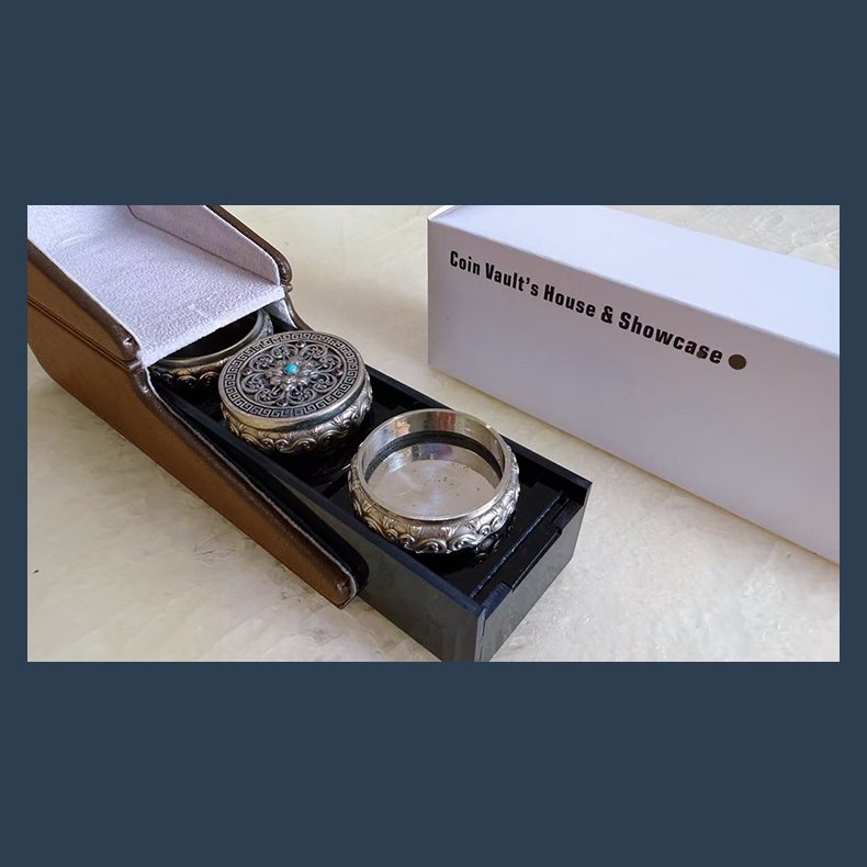 Coin Vault Case and Display Set (Brown)