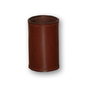 Leather Coin Cylinder (Brown, Dollar Size)