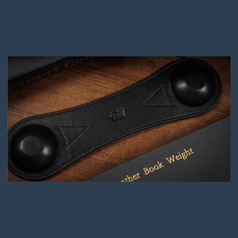 Leather Book Weight (Black) by TCC Presents