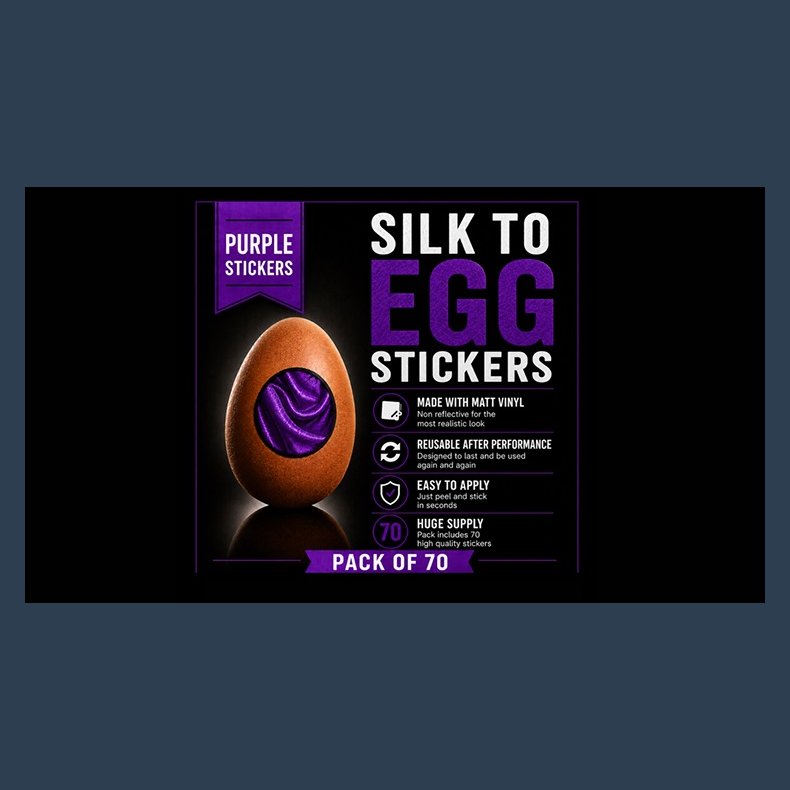 Silk to Egg Stickers (Purple) Pack of 70